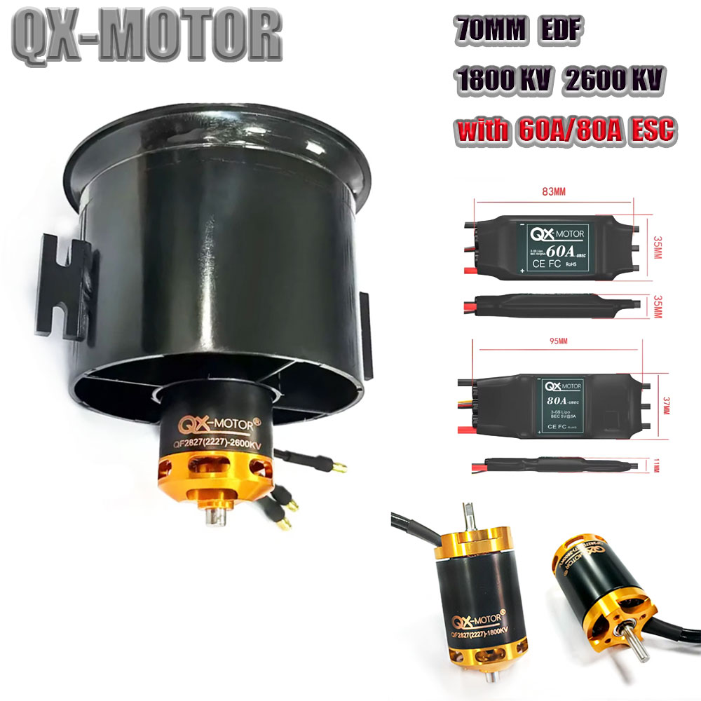 Rc Helicopter Blade - QX-MOTOR 70mm Kipas Saluran EDF 12